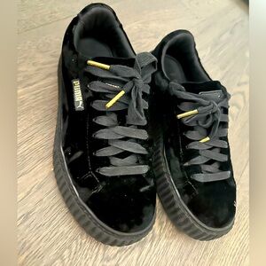 Puma black velvet creepers
